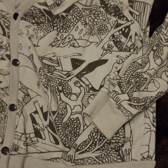 5 for 20|V Neck Gray and black Graffic Sweater - Picture 3 of 5